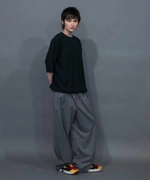 my beautiful landlet ウールワイドスラックス ラメ糸入り my beautiful landlet ウールワイドスラックス ラメ糸入り メンズ