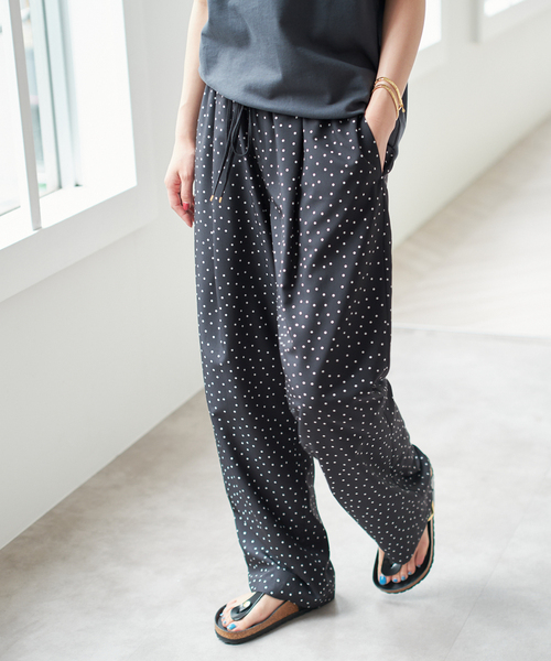 Spick＆Span スラックス パンツ 「WEB限定追加」ドットプリント