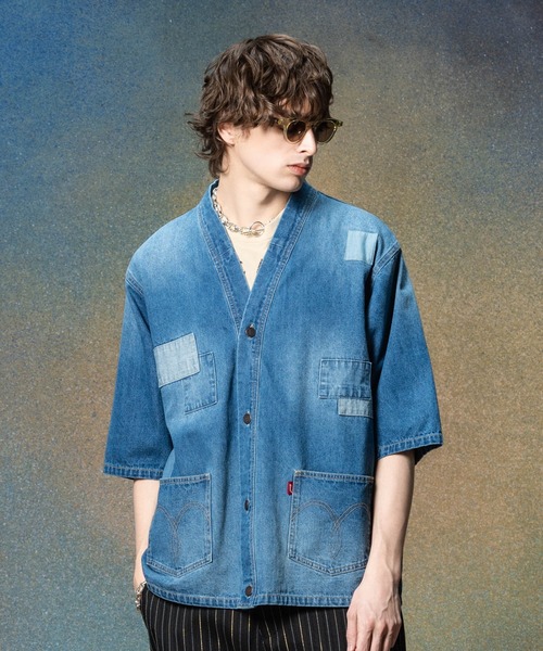 glamb（グラム） シャツ Unplugged Denim Happi Shirt / アンプラグド