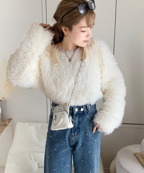 「mily bilet」 長袖カットソー X-LARGE アイボリー レディース_画像8