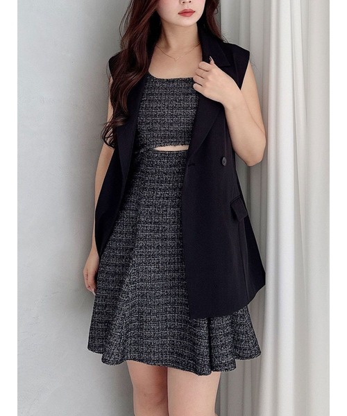 新品タグ付き　MERCURYDUOカットアウトツイードマーメイドワンピース マーキュリーデュオ MERCURYDUO カットアウトツイードマーメイド