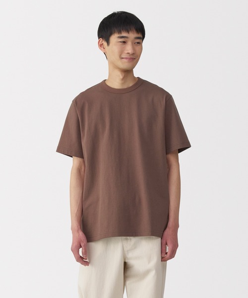 無印良品（MUJI） tシャツ 紳士 洗いざらし太番手クルーネック半袖T