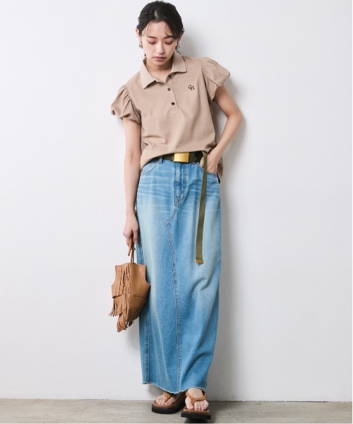 CHIC STYLE tシャツ パフスリーブポロシャツ「大きいサイズ有