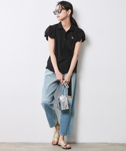 CHIC STYLE tシャツ パフスリーブポロシャツ「大きいサイズ有