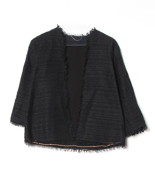 ドゥーズィエムクラス購入ツイードジャケット黒 Deuxieme Classe（ドゥーズィエムクラス） ツイードジャケット FREE