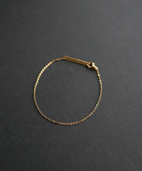 ブレスレット 18KGP フラットケーブルチェーンブレスレット レディース メンズ