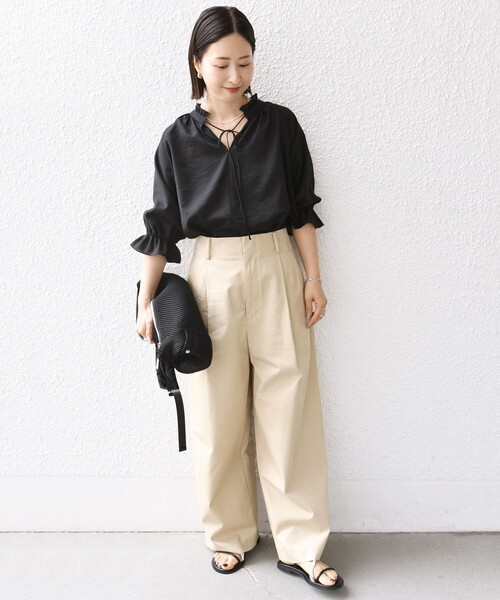 SHIPS for women  バックリボンギャザーシアーブラウス SHIPS for women - SHIPS for women バックリボンギャザーシアー