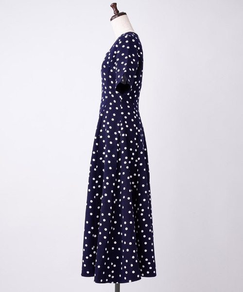JENNE ネイビー 水玉 半袖ワンピース 新品未使用 JENNE」 半袖ワンピース SMALL ネイビー レディース : ZOZOTOWN