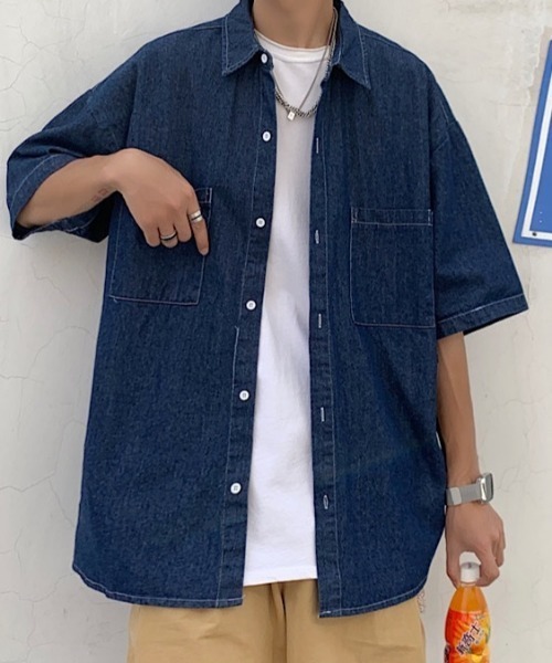 MGV（エムジーヴィー） シャツ 半袖 デニムショートスリーブシャツ