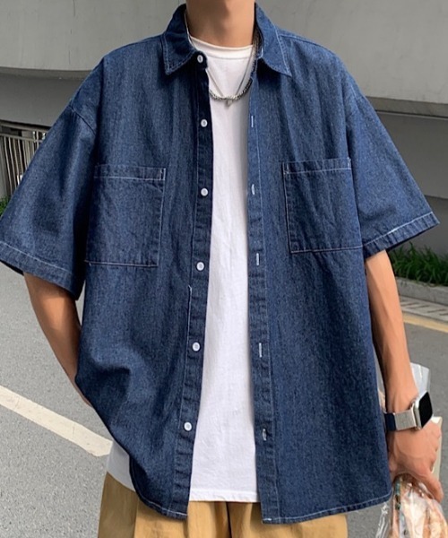 【 】CKJ デニムショートスリーブシャツ◆送料無料◆ MGV シャツ デニムショートスリーブシャツ メンズ レディース