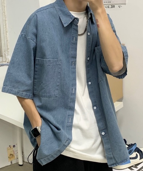 【特別価格】UNITED TOKYO デニム ショートスリーブシャツ アウトラストデニム ショートスリーブシャツ(1 BLACK): : メンズ