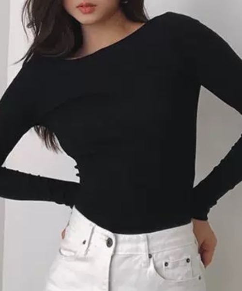 ampm（エーエムピーエム） tシャツ バックオープントップス/背中開き