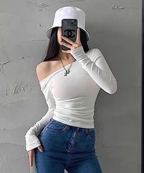 determ; バックオープン長袖トップス 完売 ampm（エーエムピーエム） tシャツ バックオープントップス/背中開き