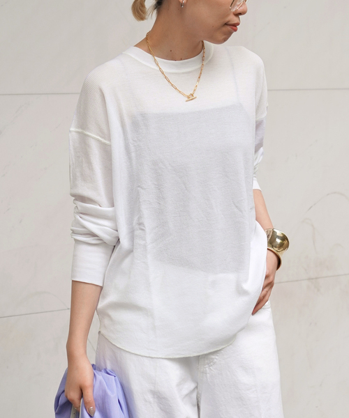 美品 25年 EVERYDAY I LIKE. New シアーワッフルTシャツ EVERYDAY I LIKE. tシャツ * New シアーワッフルTシャツ レディース