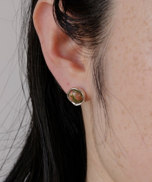whoseA（フーシー） ピアス 「silver925」RoundgemstonePierce