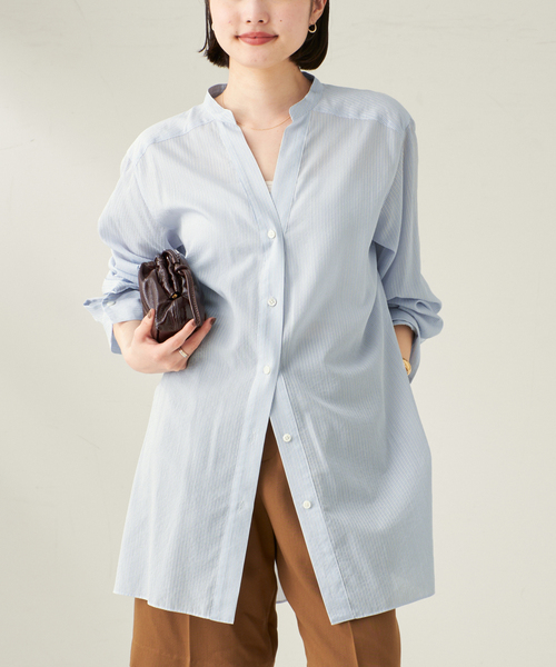 Plage R’IAM ブラウジング シャツ ブルー A サイズフリー セール】《追加》R'IAM ブラウジング シャツ（シャツ/ブラウス