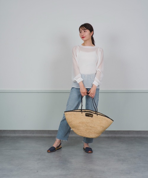 MAISONREGARD カゴバッグ レザー 夏 ラフィア バッグ MAISONREGARD カゴバッグ レザー 夏 ラフィア バッグ