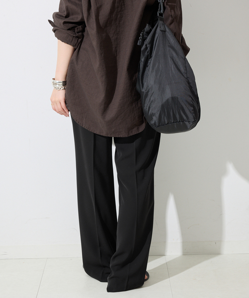 SLOBE IENA ピンタックセミフレアパンツ　ブラック　L 40 スローブ イエナ SLOBE IENA ピンタックセミフレアパンツ