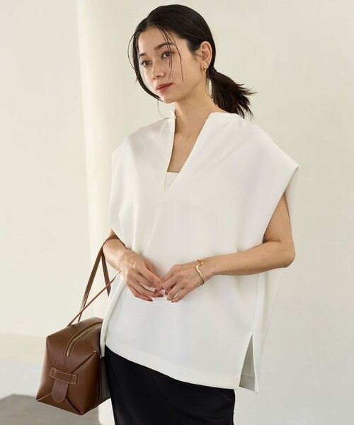 tシャツ 「接触冷感/UVカット」BEAUTY FORM JERSEY Light キーネックトップス レディース