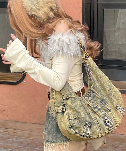 Ressaca（レサーカ） ショルダーバッグ バッグ スタッズデニム