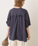 tシャツ 半袖 バックフリルラウンドカットプル...の詳細画像4