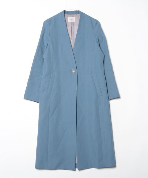 IENA（イエナ） ノーカラーコート 36 ブルー レディース : ZOZOTOWN