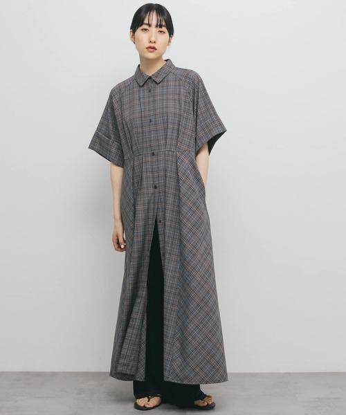 KBF（ケービーエフ） ワンピース チェックWIDEフレアワンピース