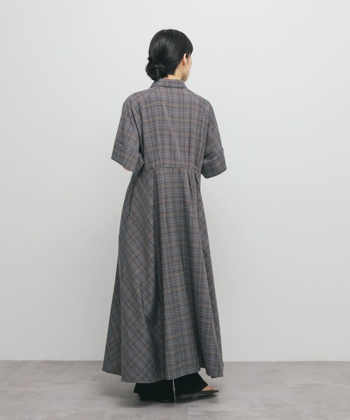 KBF（ケービーエフ） ワンピース チェックWIDEフレアワンピース