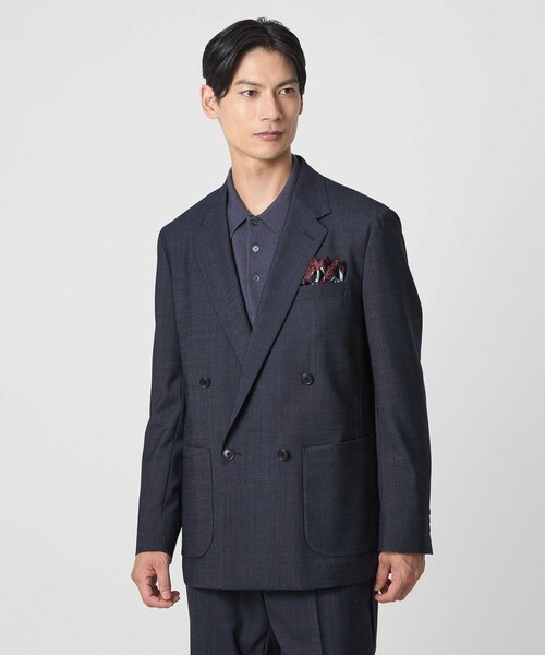 green label relaxing ダブルジャケット　ネイビー green label relaxing ジャケット テーラードジャケット A+