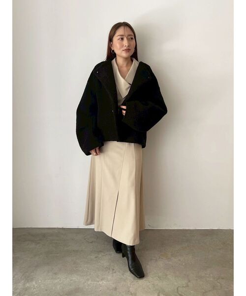 LAGUNAMOON ワンピース アシンメトリーカラーナローフレア