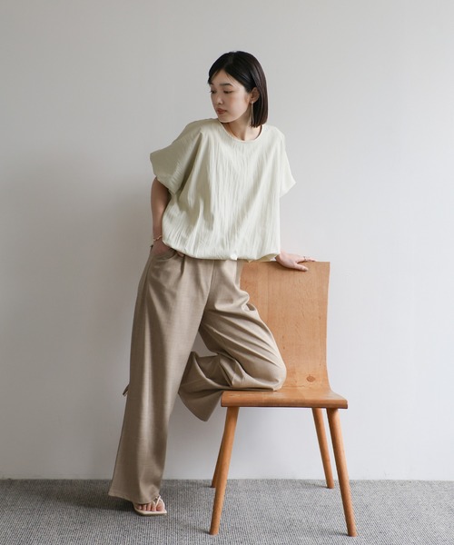 「select MOCA Et」 半袖ブラウス FREE グレイッシュベージュ レディース_画像2