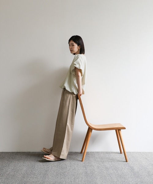 「select MOCA Et」 半袖ブラウス FREE グレイッシュベージュ レディース_画像6