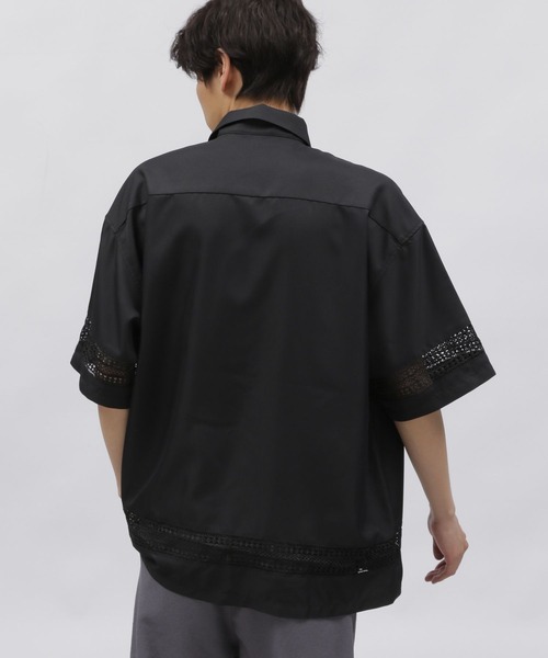 「LAKOLE」 半袖シャツ MEDIUM ブラック メンズ_画像5