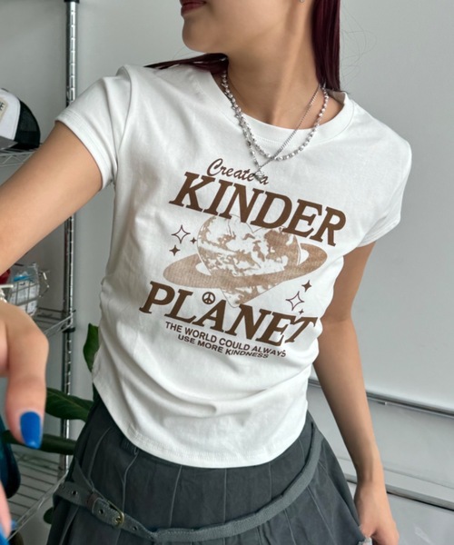 「SHAGGIE」 半袖Tシャツ FREE チャコールグレー レディース_画像2