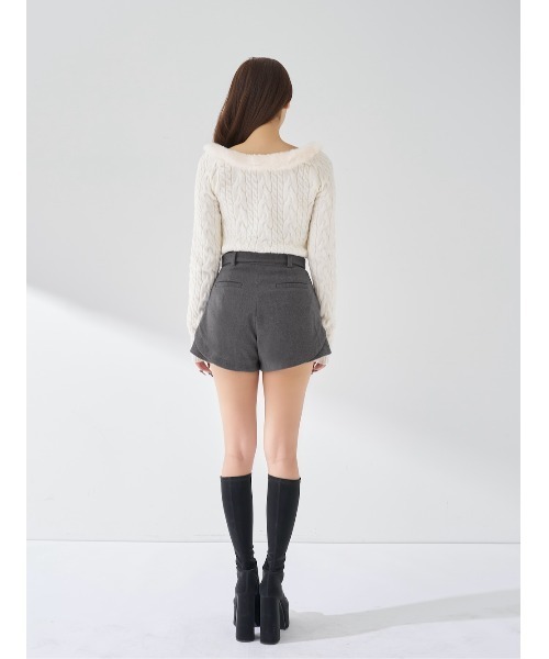 Darich（ダーリッチ） ニット セーター ネックファーケーブルニット