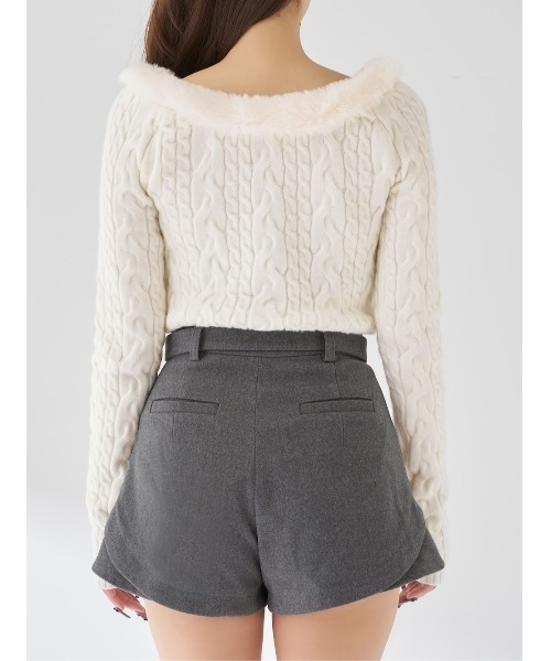 ダーリッチ　ネックファーケーブルニットトップス ネックファーケーブルニットトップス – Darich (ダーリッチ)