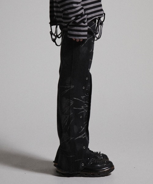 GRANCY ジーンズ 「GRANCY」Crazy Design Skinny Flare Denim Pants