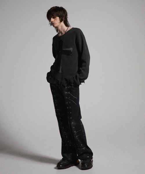 GRANCY ジーンズ 「GRANCY」Crazy Design Skinny Flare Denim Pants