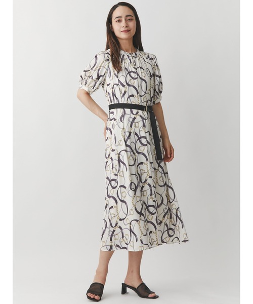 「TONAL」 半袖ワンピース 38 ネイビー レディース_画像2