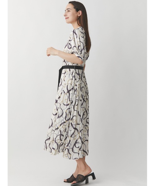 「TONAL」 半袖ワンピース 38 ネイビー レディース_画像4