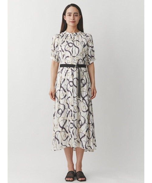 「TONAL」 半袖ワンピース 38 ネイビー レディース_画像6