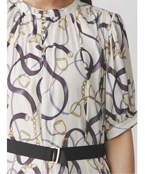 「TONAL」 半袖ワンピース 38 ネイビー レディース_画像9