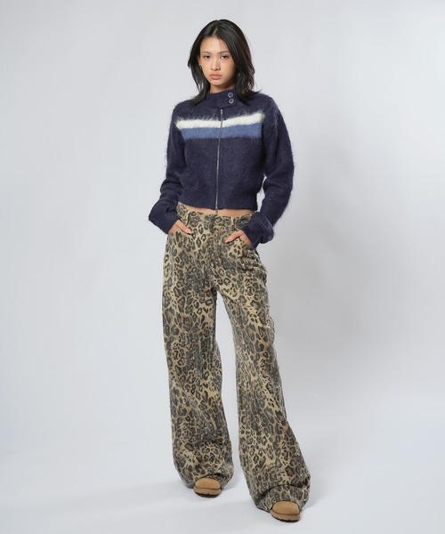 ACLENT（アクレント） パンツ アニマルパターンJ/Wワイドストレート