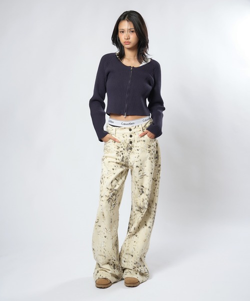 ACLENT（アクレント） パンツ アニマルパターンJ/Wワイドストレート