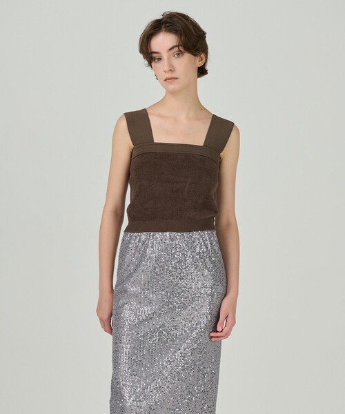 「GRACE CONTINENTAL」 ノースリーブニット 36 ブラウン レディース_画像5