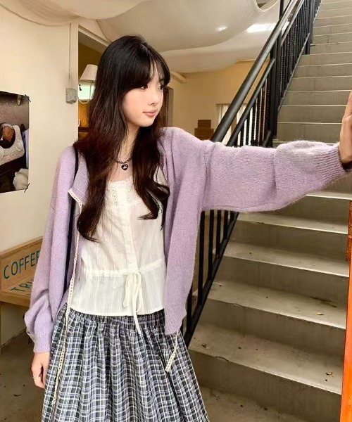 AsRiRe カーディガン リボンタイデザインカーディガン レディース