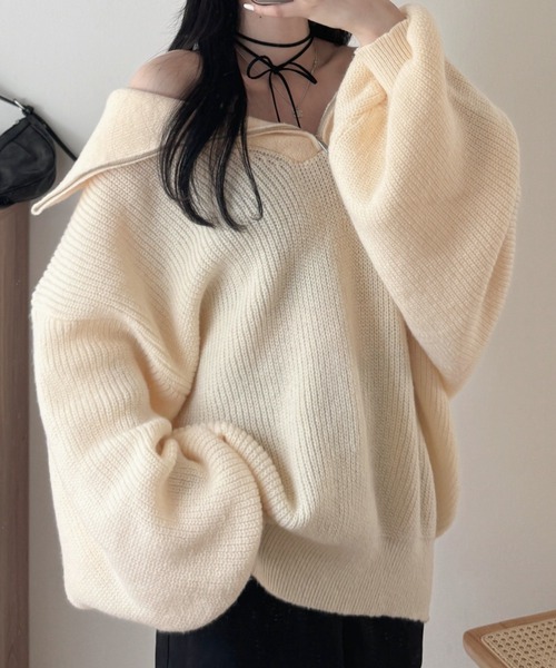 「nemne store」 長袖ニット フリー ピンク レディース_画像5