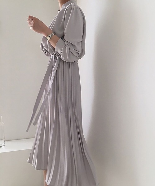 「MAISON BREEZE」 長袖ワンピース FREE グレー レディース_画像2