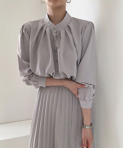 「MAISON BREEZE」 長袖ワンピース FREE グレー レディース_画像4