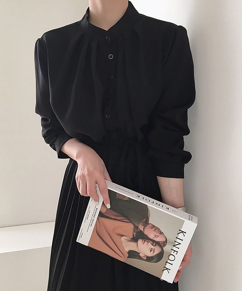 「MAISON BREEZE」 長袖ワンピース FREE グレー レディース_画像6